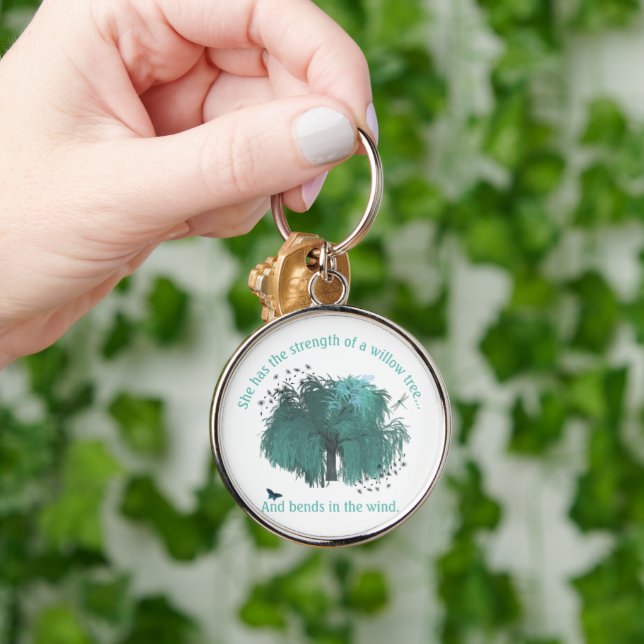 Porte-clés Citation Arbre de Saule Force Inspirante (Main)