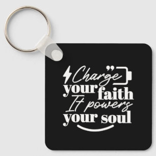 Porte-clés Citation Chrétienne Motivante – Rechargez Votre Fo
