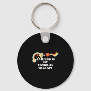Porte-clés Citation cool groovy le camping est ma thérapie pr