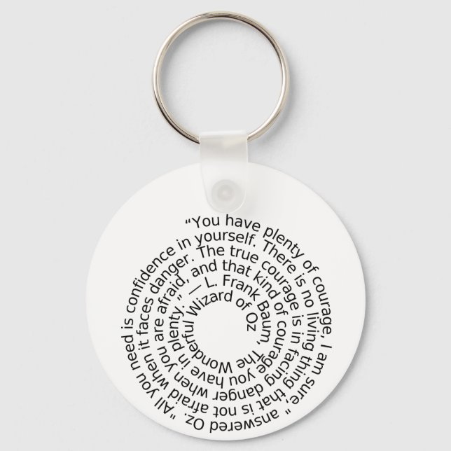 Porte-clés citation courage du Magicien d'Oz (Recto)