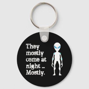 Porte-clés Citation d'alien noir blanc mignon