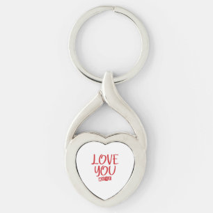 Porte-clés Citation d'amour simple Je t'aime plus