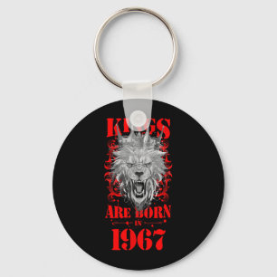 Porte-clés Citation d'anniversaire du roi né Lion 1967 Couron