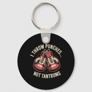 Porte-clés Citation de boîte mème Forts Punches Zéro Drama Pu