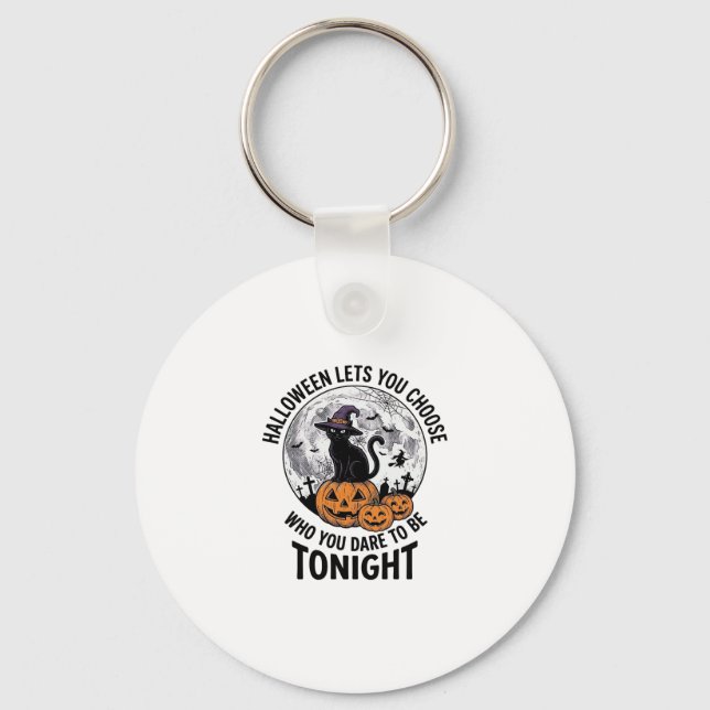 Porte-clés Citation de chat Halloween Citrouille Sorcière Gra (Recto)