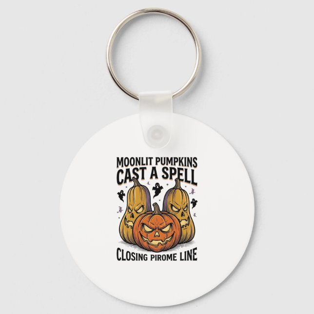 Porte-clés Citation de citrouille d'Halloween Jack O Lantern  (Recto)