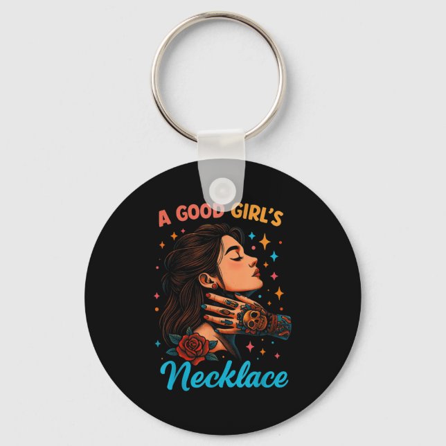 Porte-clés Citation de collier préféré d'une bonne fille (Recto)