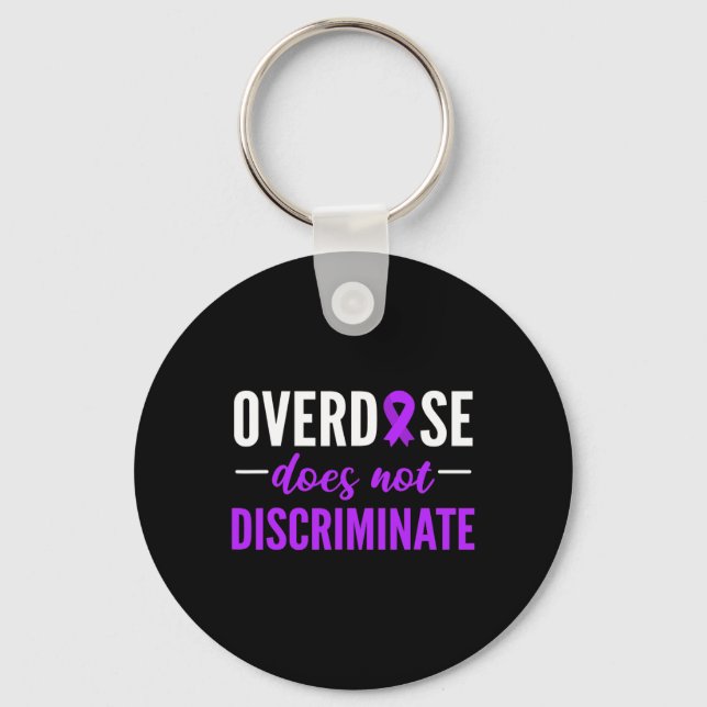 Porte-clés Citation de conception de ruban violet qui ne disc (Recto)
