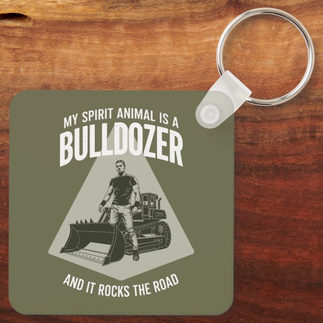 Porte-clés Citation de conducteur de bulldozer drôle Minimali (Verso)