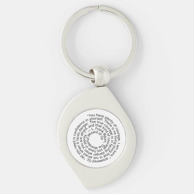Porte-clés citation de courage du Magicien d'Oz (Devant)
