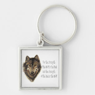 Porte-clés Citation de loup et de paquet - collection animale