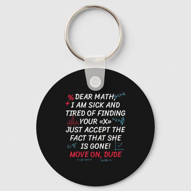 Porte-clés Citation de maths drôle Cher maths passe à autre c (Recto)