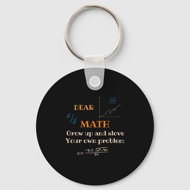 Porte-clés Citation de maths drôle pour filles garçons adoles (Recto)