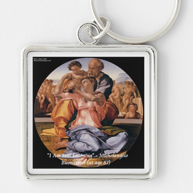 Porte-clés Citation de Michelangelo Art & Fameuse "Apprentiss (Devant)