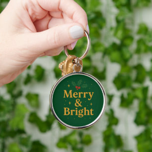 Porte-clés Citation de Noël Merry & Bright
