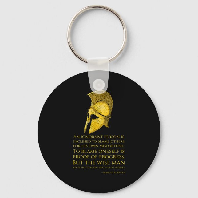 Porte-clés Citation de philosophie stoïque de Marcus Aurelius (Recto)