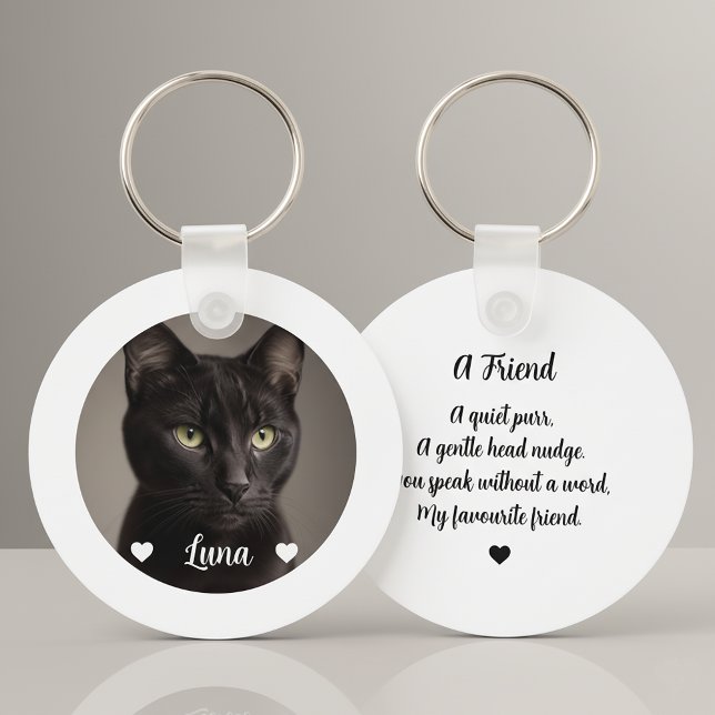 Porte-clés Citation de photo de chat mignon (Créateur téléchargé)