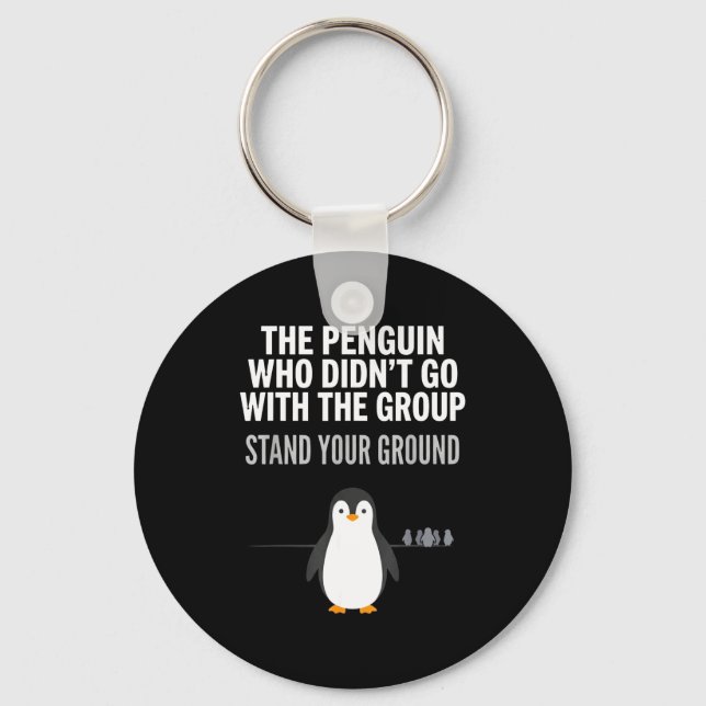 Porte-clés Citation de pingouin drôle penseur indépendant arc (Recto)