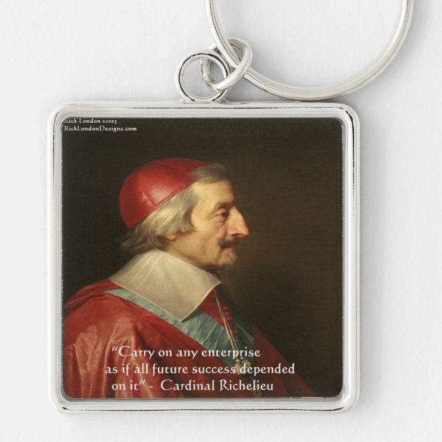 Porte-clés Citation de sagesse de réussite du Cardinal Richel (Devant)
