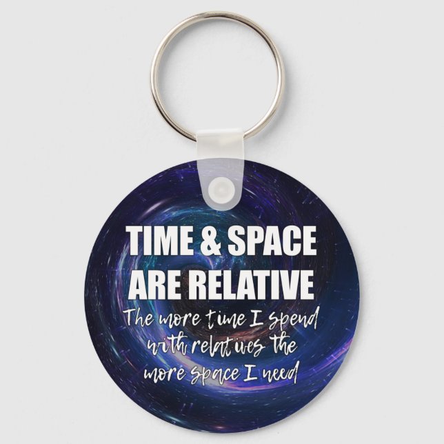 Porte-clés Citation de science drôle sur la famille TEMPS ET  (Recto)