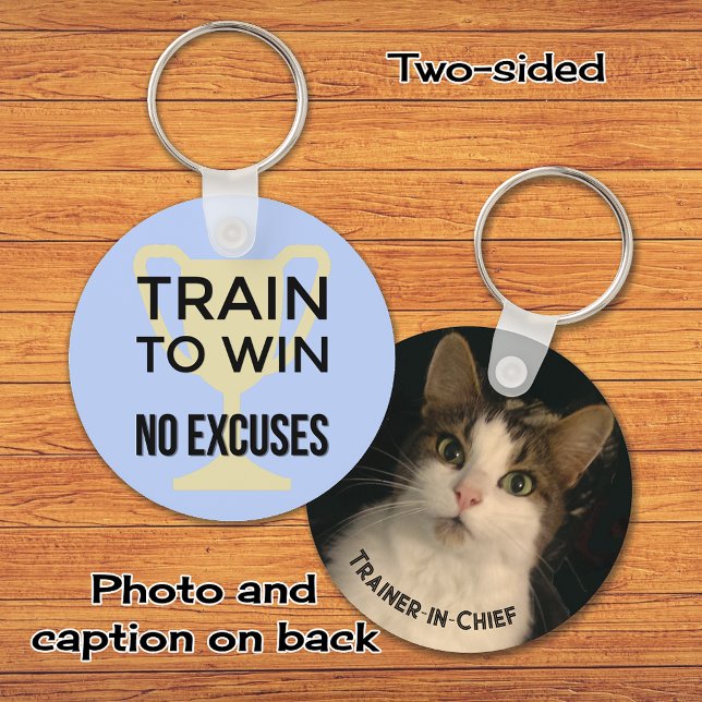 Porte-clés Citation de sport photo motivations bleu (Créateur téléchargé)