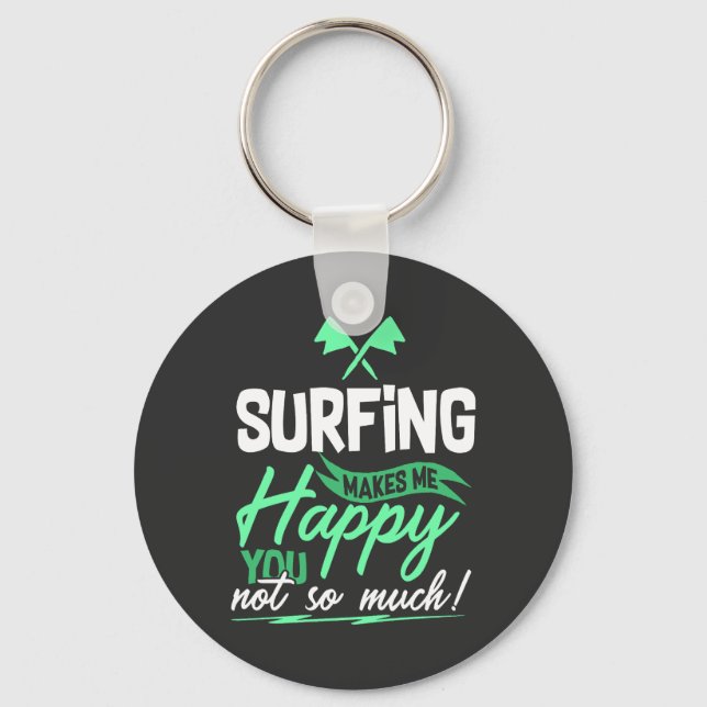 Porte-clés Citation de surf drôle  (Recto)