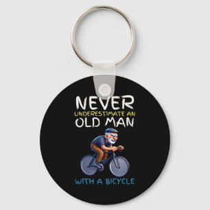 Porte-clés Citation de vélo de vieil homme motivant - Cyclism