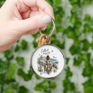 Porte-clés Citation de voyage : Collectionnez les moments et