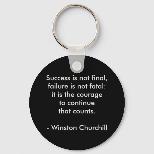 Porte-clés Citation de Winston Churchill ; succès (Recto)