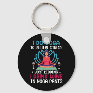 Porte-clés Citation de yoga vin méditation hommes femmes dict