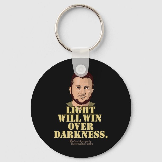 Porte-clés Citation de Zelensky La Lumière Gagnera Le Préside (Recto)