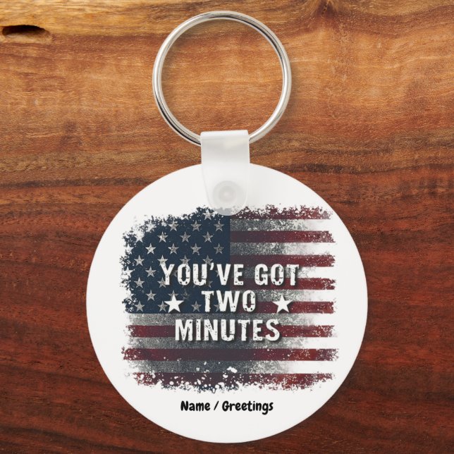 Porte-clés Citation d'entretien "Vous avez deux minutes" de K (Recto)