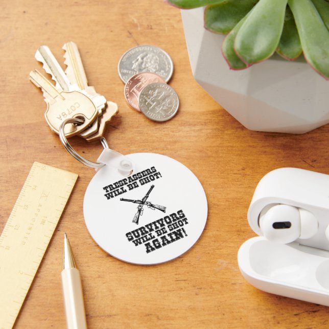 Porte-clés Citation d'intrus de cowboys amusante (Bureau)