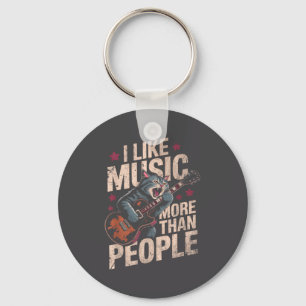 Porte-clés Citation drôle d'animal amateur de musique rock vi