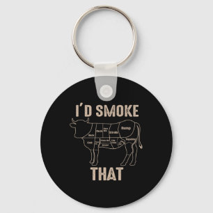 Porte-clés Citation drôle de barbecue vache 