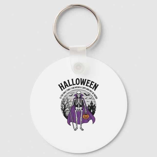 Porte-clés Citation drôle de cape d'Halloween de squelette de (Recto)