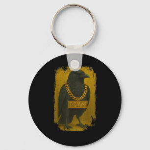Porte-clés Citation drôle de corbeau F-Caw-F Corbeau Oiseau H