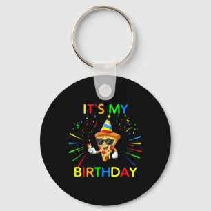 Porte-clés Citation drôle de fête d'anniversaire pizza