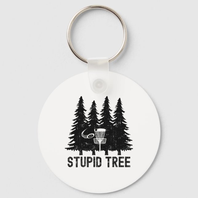 Porte-clés Citation drôle de joueur de golf à disque d'arbre  (Recto)