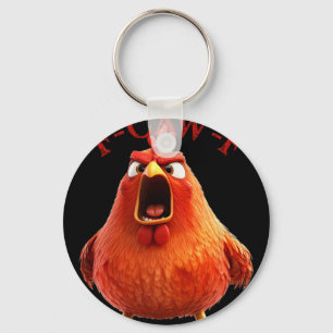 Porte-clés Citation drôle de poulet coq F-caw-f