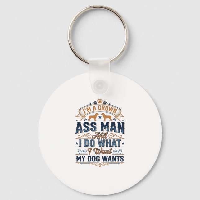 Porte-clés Citation drôle de propriétaire de chien Design vec (Recto)
