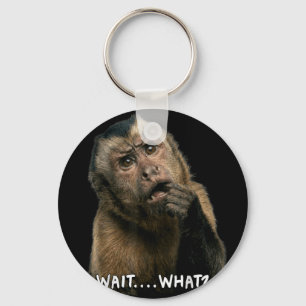 Porte-clés Citation drôle de singe slang attends quoi mème mi