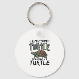 Porte-clés Citation drôle de tortue Design vectoriel vintage_