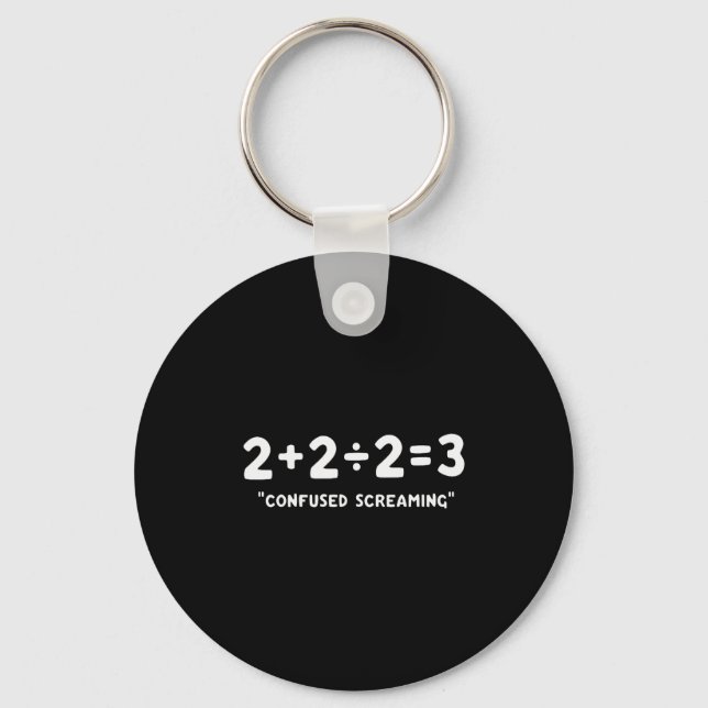 Porte-clés Citation drôle École de mathématiques criant confu (Recto)