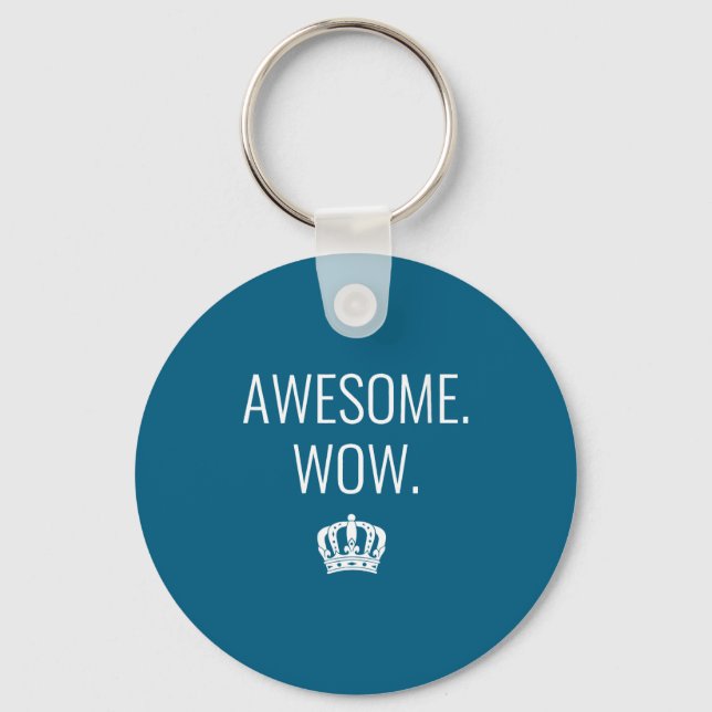 Porte-clés Citation drôle Wow V-neck pour femmes  (Recto)