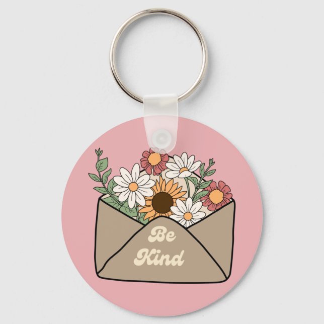 Porte-clés citation être gentil sur une enveloppe de message  (Recto)