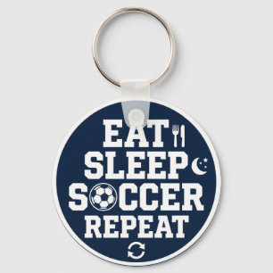 Porte-clés Citation Football Manger Dormir Répéter