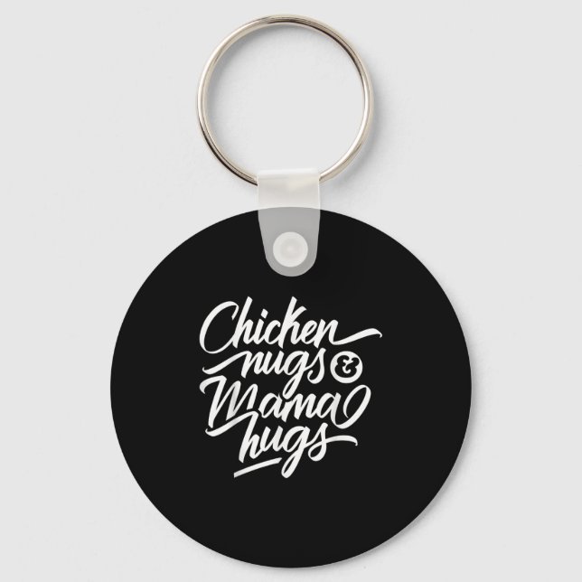 Porte-clés Citation Graphique cool - Poulets Et Mama Hugs (Recto)