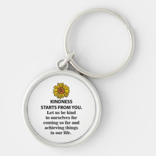 Porte-clés Citation Inspirante de Bonté Tournesol Bonté