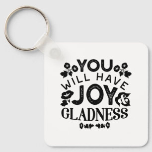 Porte-clés Citation Inspirante de Joie et de Félicité